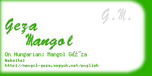 geza mangol business card